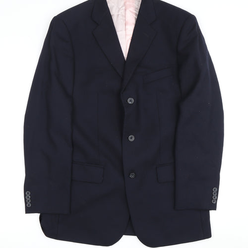 T.M. Lewin Men's Blue Wool Blazer - Size 39R