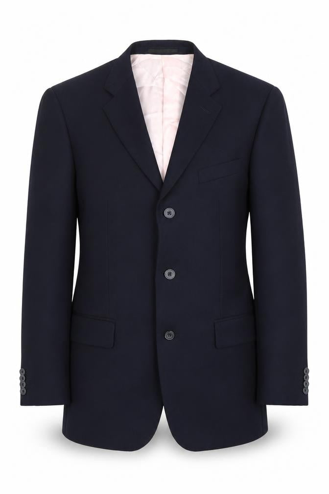 Front view of T.M. Lewin Men's Blue Wool Blazer -, size 39R