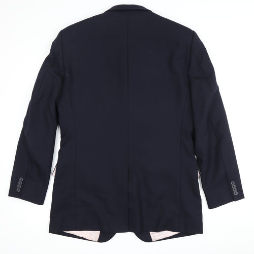 T.M. Lewin Men's Blue Wool Blazer - Size 39R