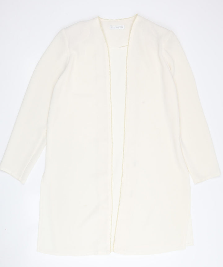 Windsmoor Women's Ivory Coat Size 12 Long Sleeve