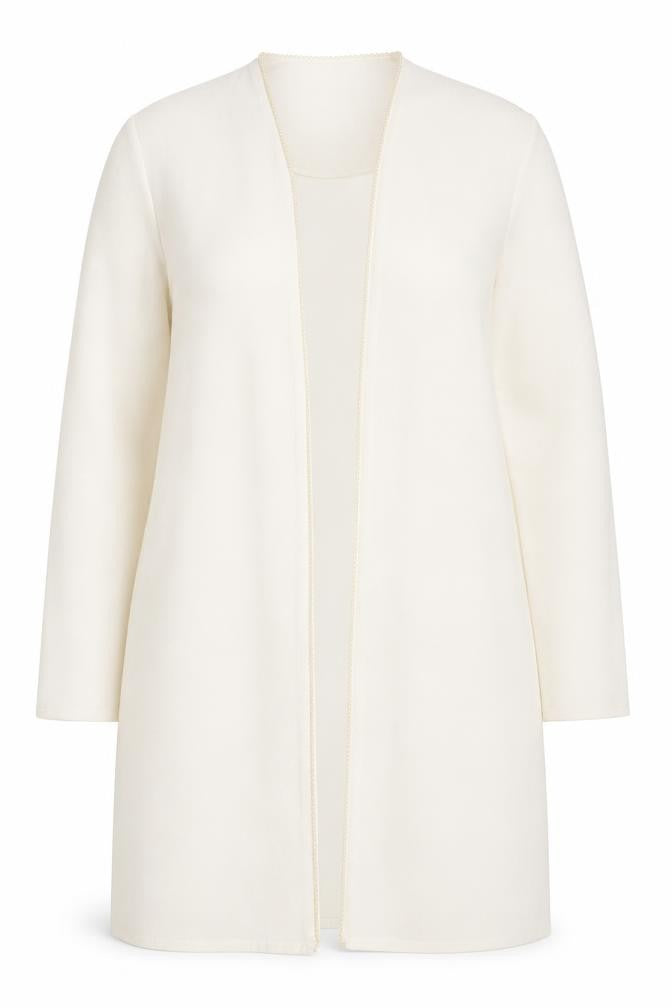 Front view of Windsmoor Women's Ivory Coat, size 12, Long Sleeve