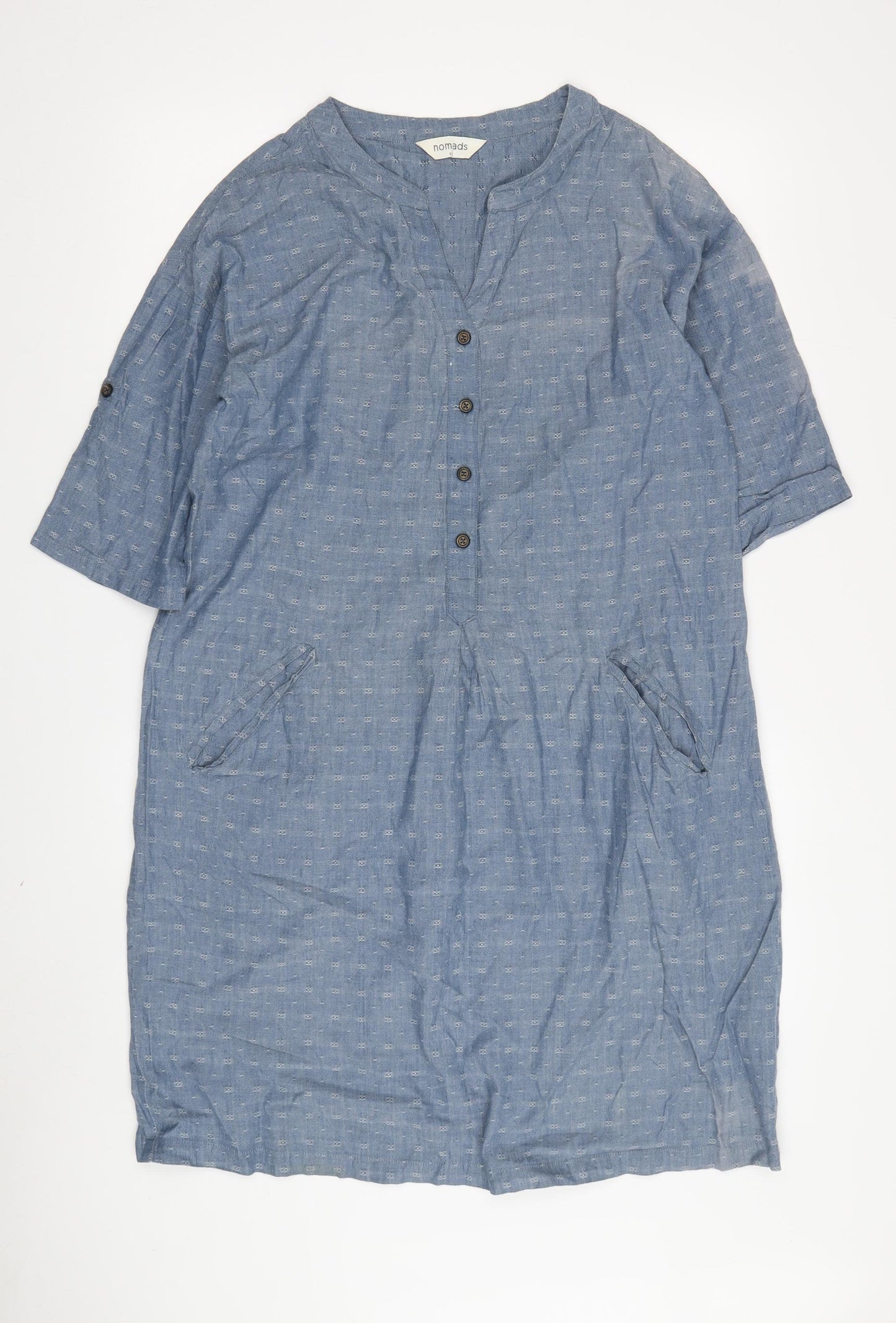 Nomads Women's Blue Button Dress Size 12