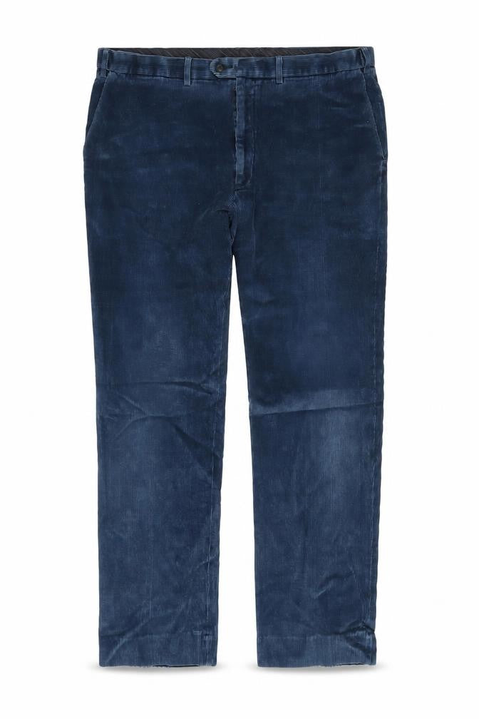 Front view of Marks & Spencer Men's Blue Corduroy Trousers 34W