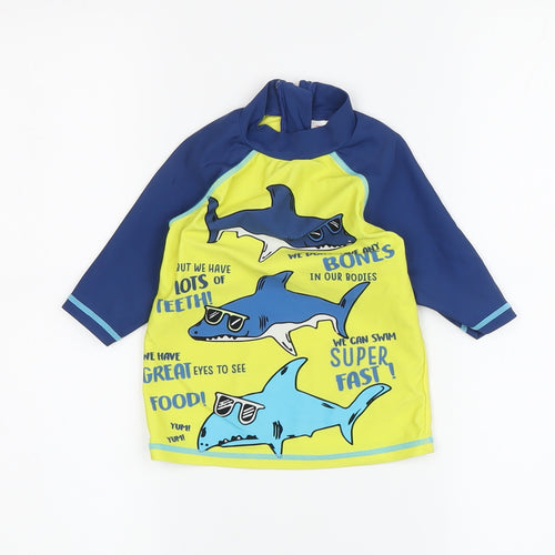 Mini Club Unisex Toddler Blue UV Protection Shark Rash Guard 18-24M