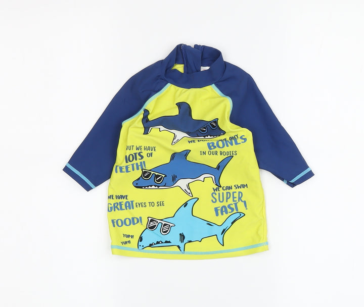 Mini Club Unisex Toddler Blue UV Protection Shark Rash Guard 18-24M