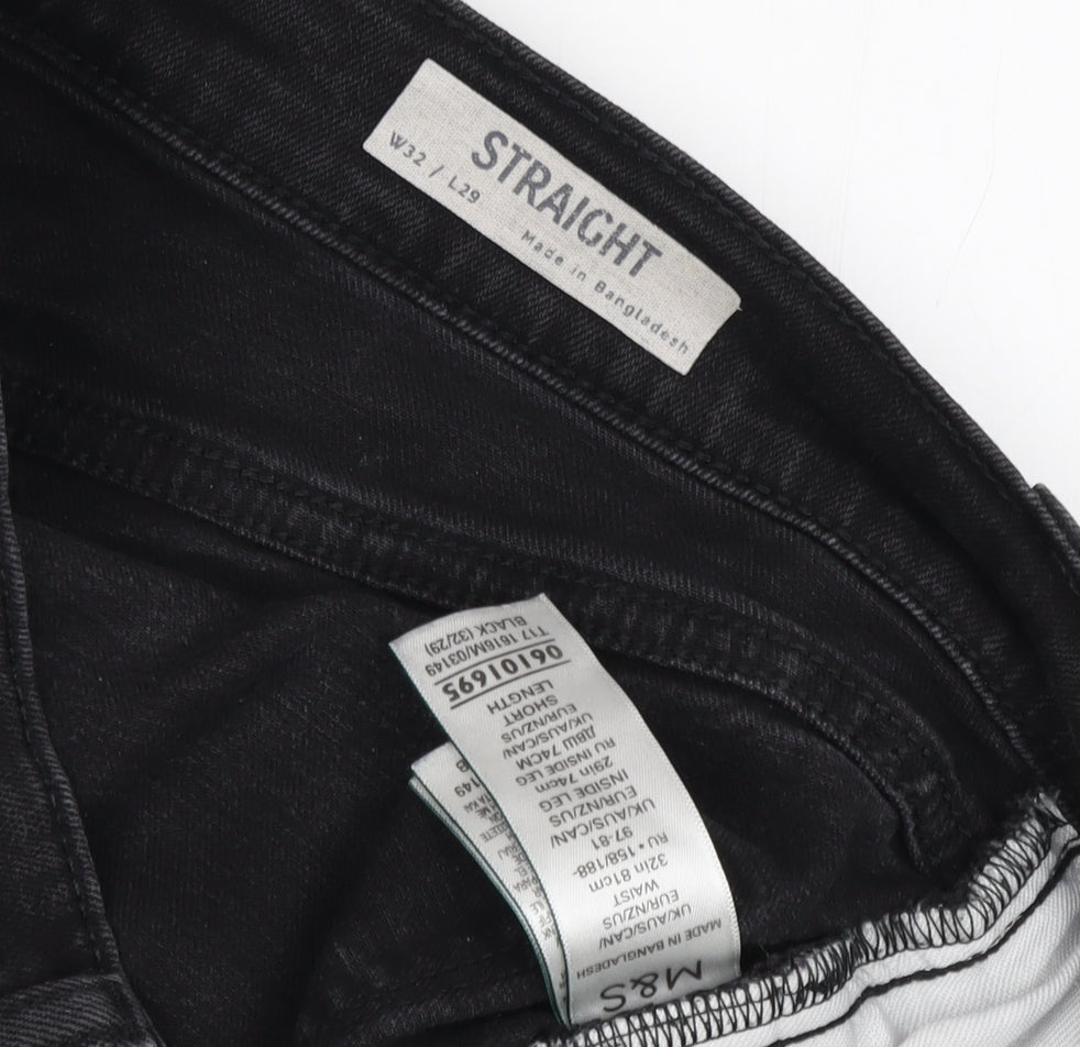 Marks and Spencer Men’s Black Straight Jeans Size 32