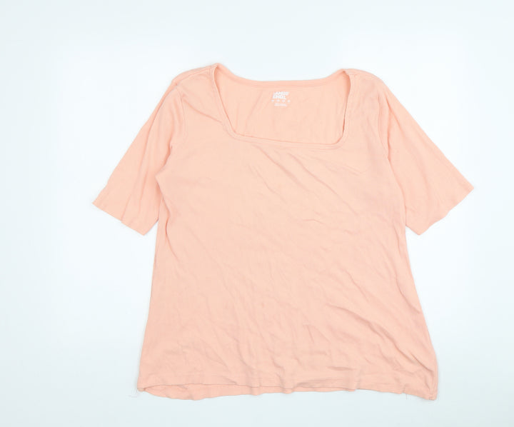 Lands' End Women's Pink 3/4 Sleeve Top - Size L