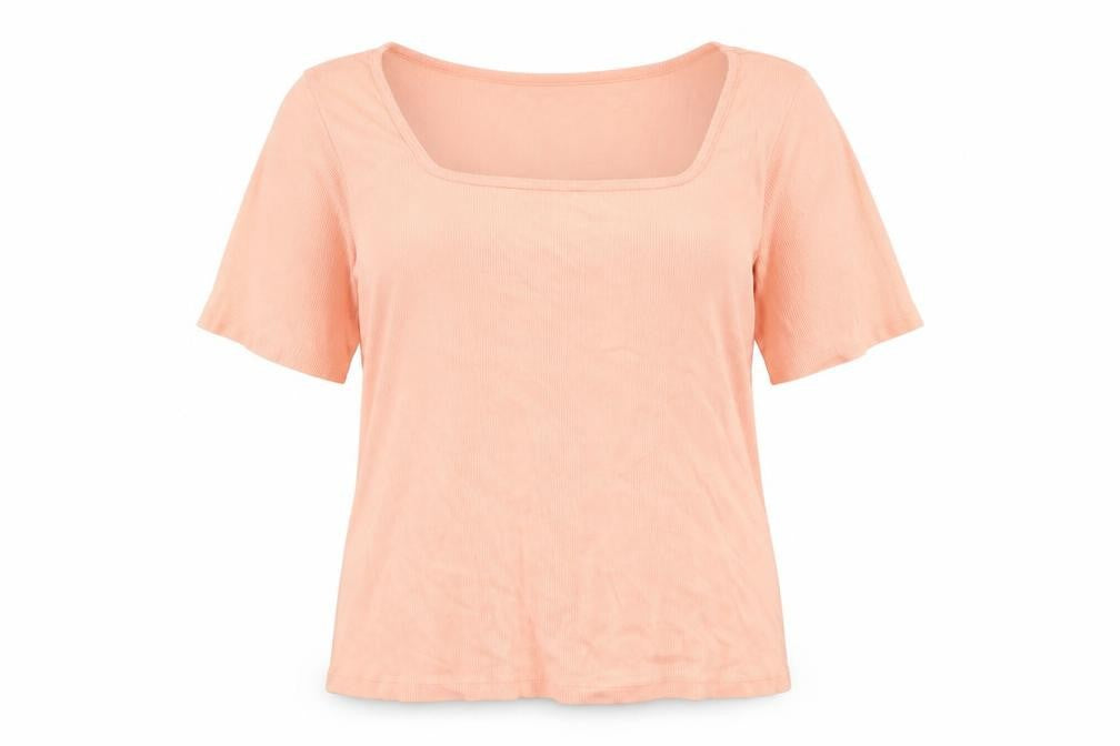 Front view of Lands' End Women's Pink 3/4 Sleeve Top -, size L