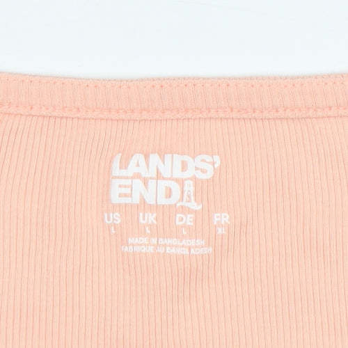 Lands' End Women's Pink 3/4 Sleeve Top - Size L