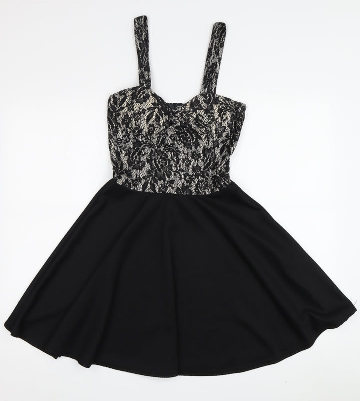 Quiz Women's Black Strappy Sleeveless Cocktail Dress