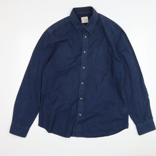 Marks and Spencer Men's Blue Regular Fit Shirt, M