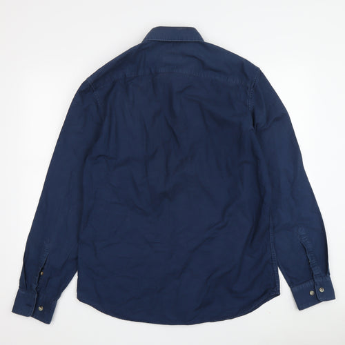 Marks and Spencer Men's Blue Regular Fit Shirt, M