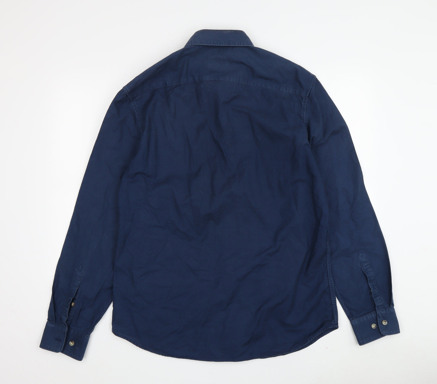 Marks and Spencer Men's Blue Regular Fit Shirt, M