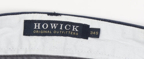 Howick Men's Blue Chino Trousers 34 S Regular Fit