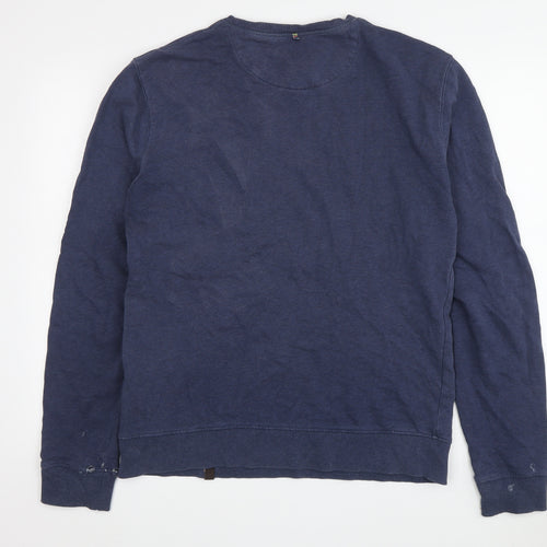 Pretty Green Men's Blue Graphic Pullover Sweatshirt, S