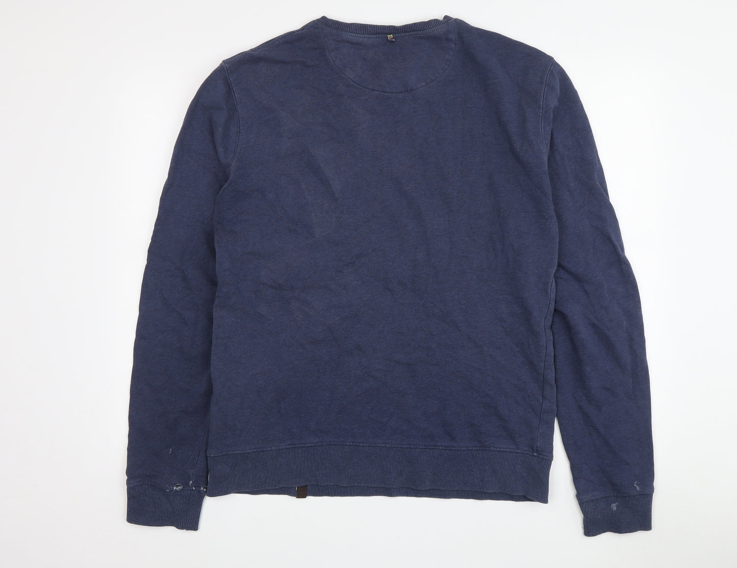 Pretty Green Men's Blue Graphic Pullover Sweatshirt, S
