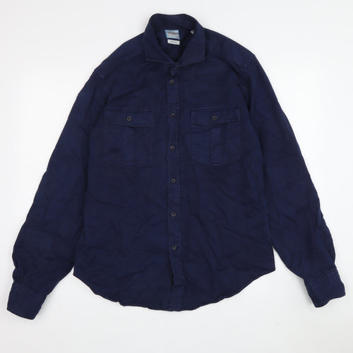 Camicissima Men's Blue Button-Up Shirt, Long Sleeve, Size 39