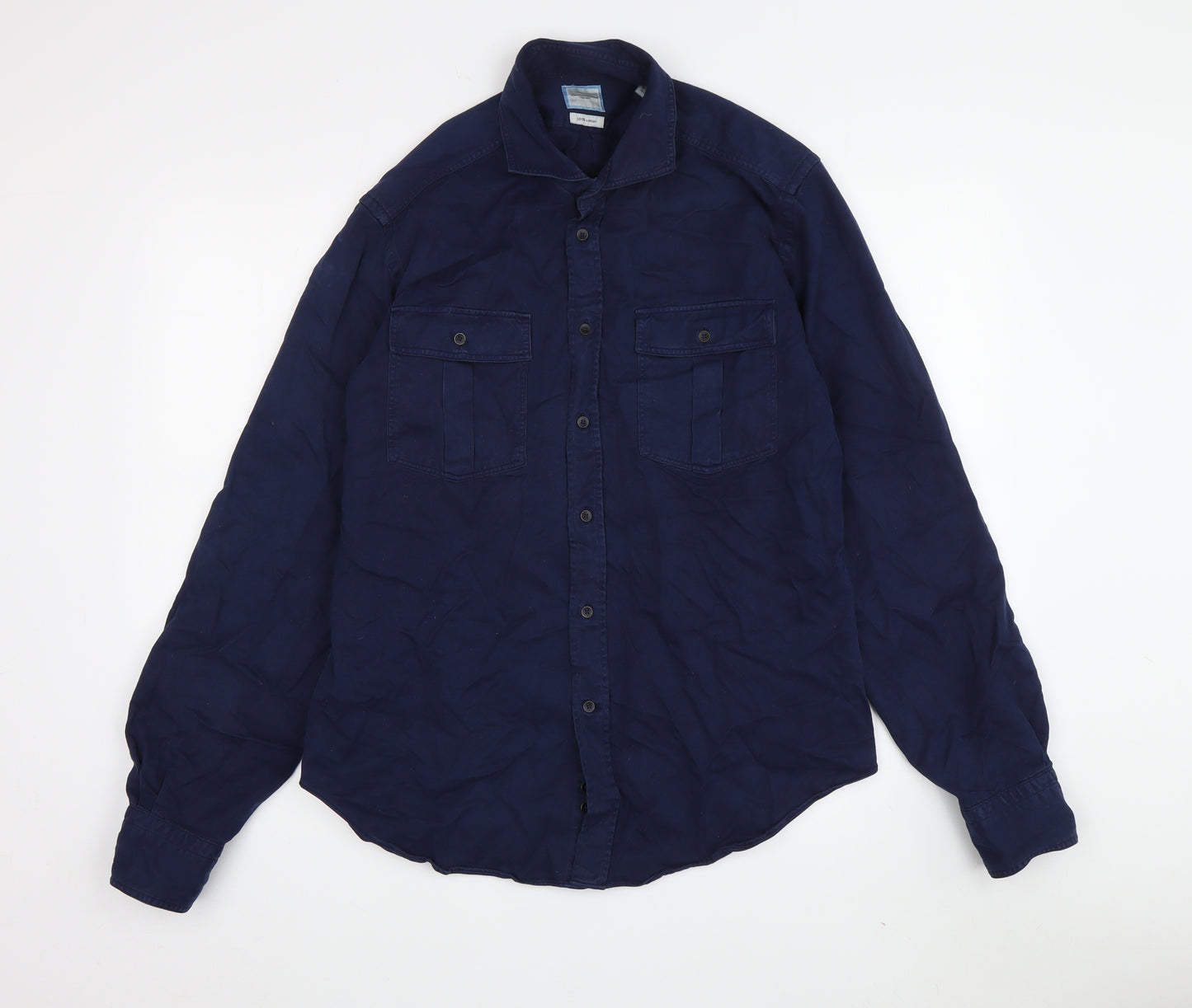 Camicissima Men's Blue Button-Up Shirt, Long Sleeve, Size 39