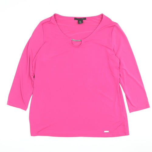 Tahari Women's Pink 3/4 Sleeve Top Size M