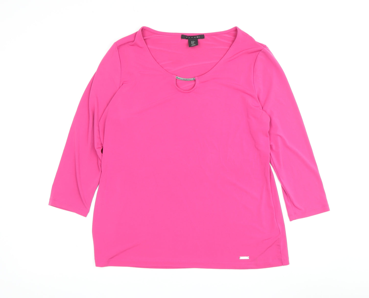 Tahari Women's Pink 3/4 Sleeve Top Size M