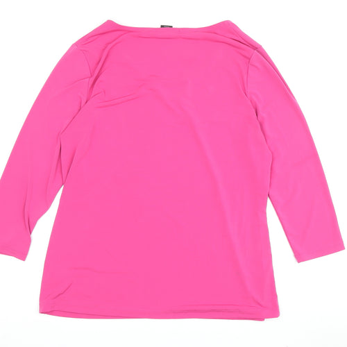 Tahari Women's Pink 3/4 Sleeve Top Size M
