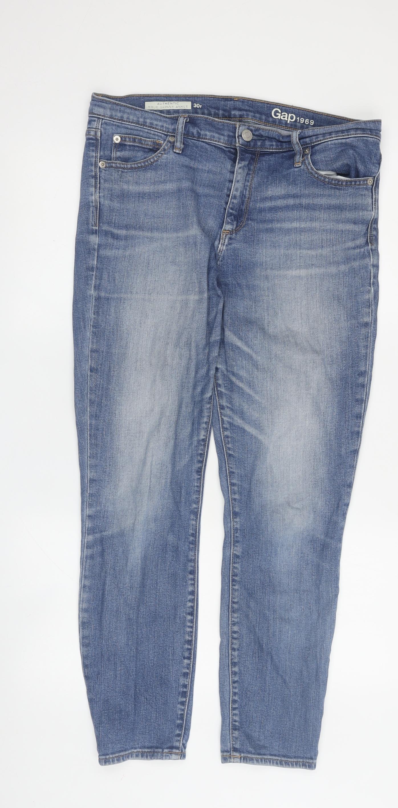 Gap Women's Blue Ankle Slim Jeans, Size 12, Stretch Denim