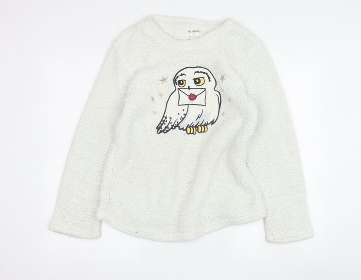 Harry Potter Teens White Fleece Pyjama Top 2XS