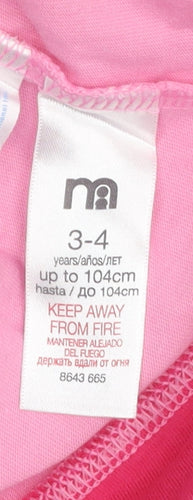 Mothercare Girls Pink Dora Explorer T-Shirt 3-4 Years Cotton Graphic