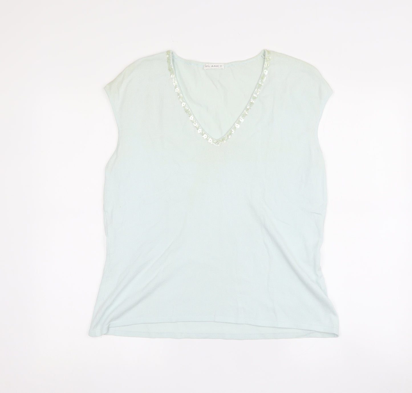Planet Green Sequin V-Neck Sleeveless Top - Women's L