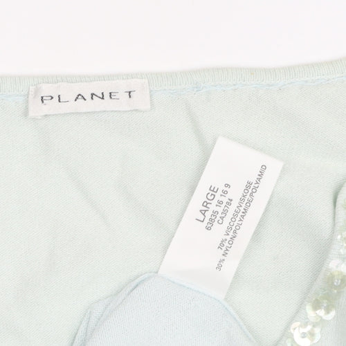 Planet Green Sequin V-Neck Sleeveless Top - Women's L