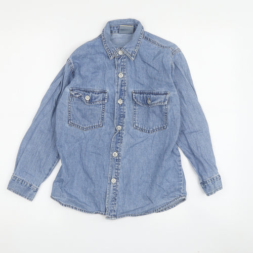 Adams Boys Blue Button-Up Denim Shirt 7 Years