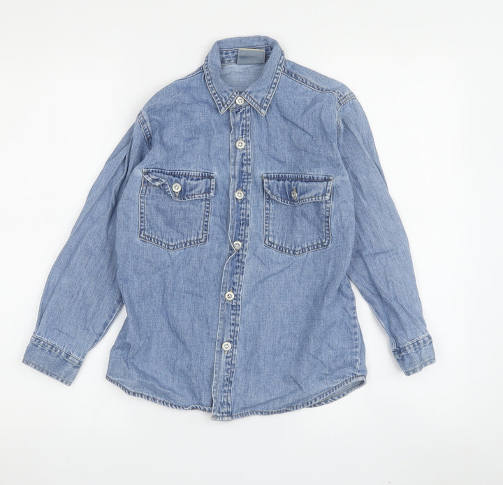 Adams Boys Blue Button-Up Denim Shirt 7 Years
