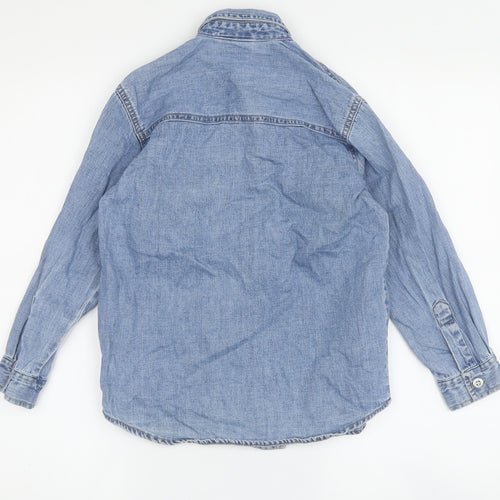 Adams Boys Blue Button-Up Denim Shirt 7 Years