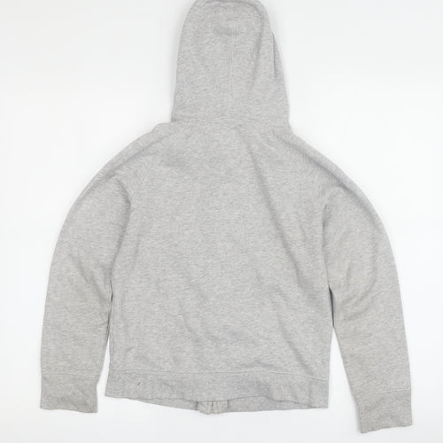 Gap Girls Grey Hoodie L Size Full Zip Logo Fleece