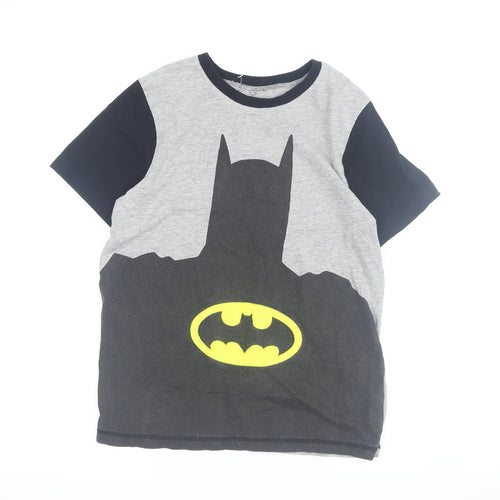 George Boys Batman Graphic T-Shirt Grey Black 11-12 Yrs
