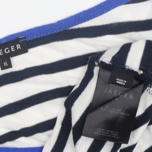 Jaeger Women's Multicoloured Striped T-Shirt XL