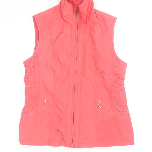 Barbara Lebek Women's Pink Waistcoat Size 12, Zipped Pockets