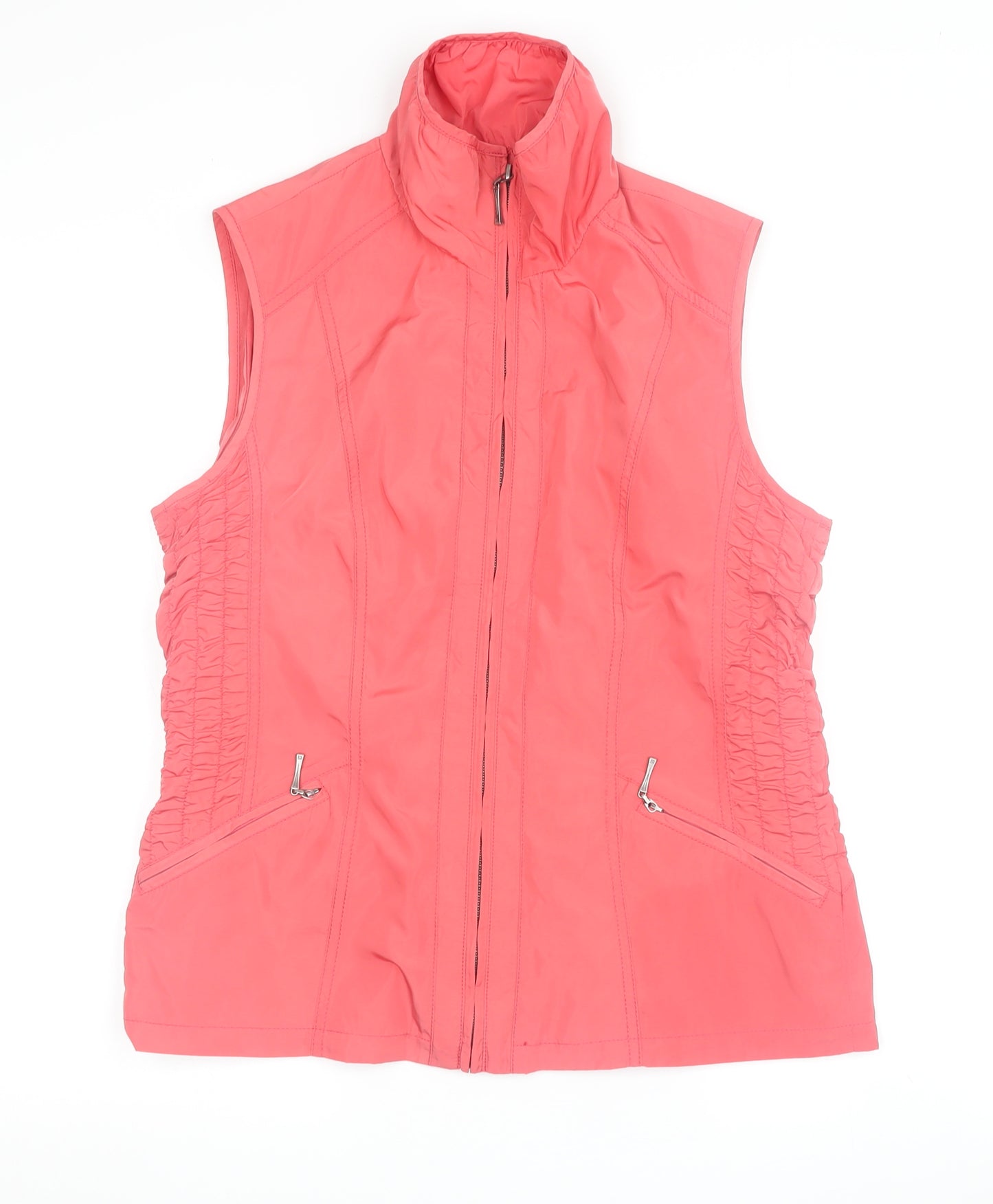 Barbara Lebek Women's Pink Waistcoat Size 12, Zipped Pockets