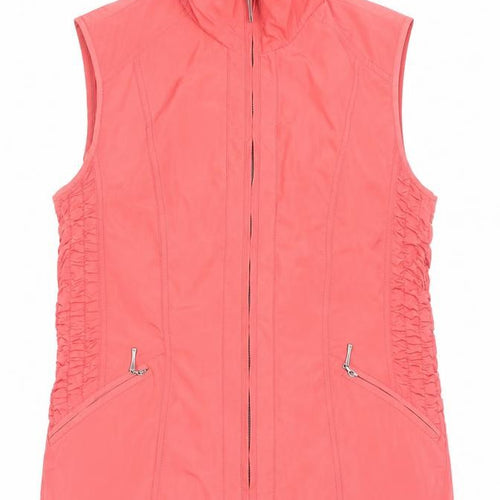 Barbara Lebek Women's Pink Waistcoat Size 12, Zipped Pockets