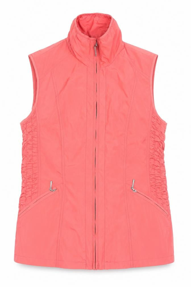 Barbara Lebek Women's Pink Waistcoat Size 12, Zipped Pockets