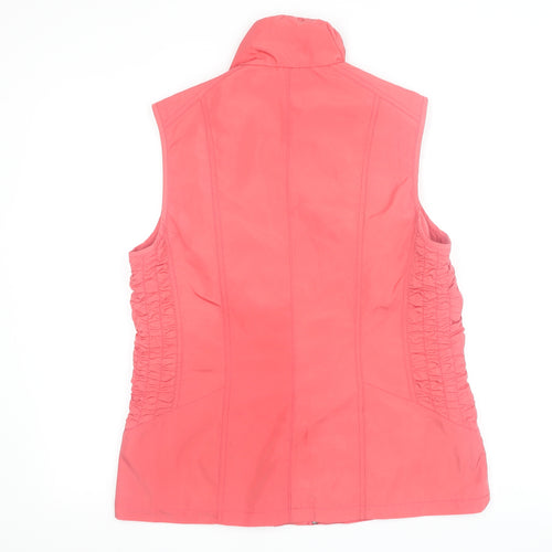 Barbara Lebek Women's Pink Waistcoat Size 12, Zipped Pockets