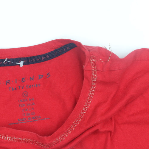 F*R*I*E*N*D*S Women's Red Nightshirt XS Graphic Print