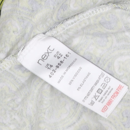 Next Women's Green Geometric Sleeveless Dress