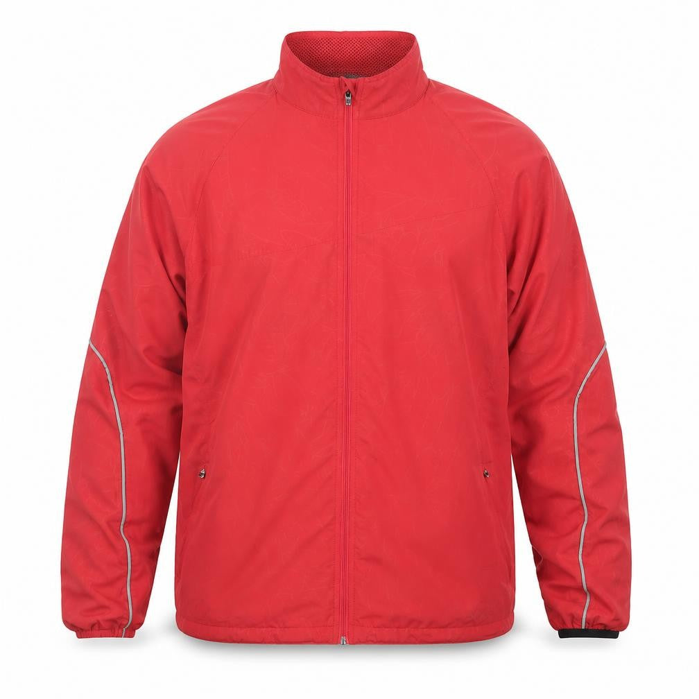 Front view of Asics Men's Red Windbreaker Jacket, size M