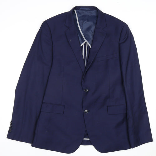 DKNY Men's Blue Suit Jacket 44 Chest Regular Fit