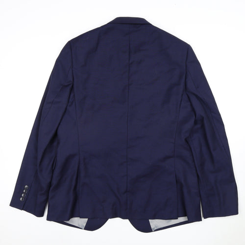 DKNY Men's Blue Suit Jacket 44 Chest Regular Fit