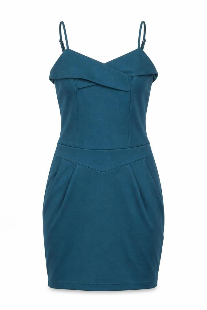 Front view of Vero Moda Women's Blue Sleeveless Dress, size 8