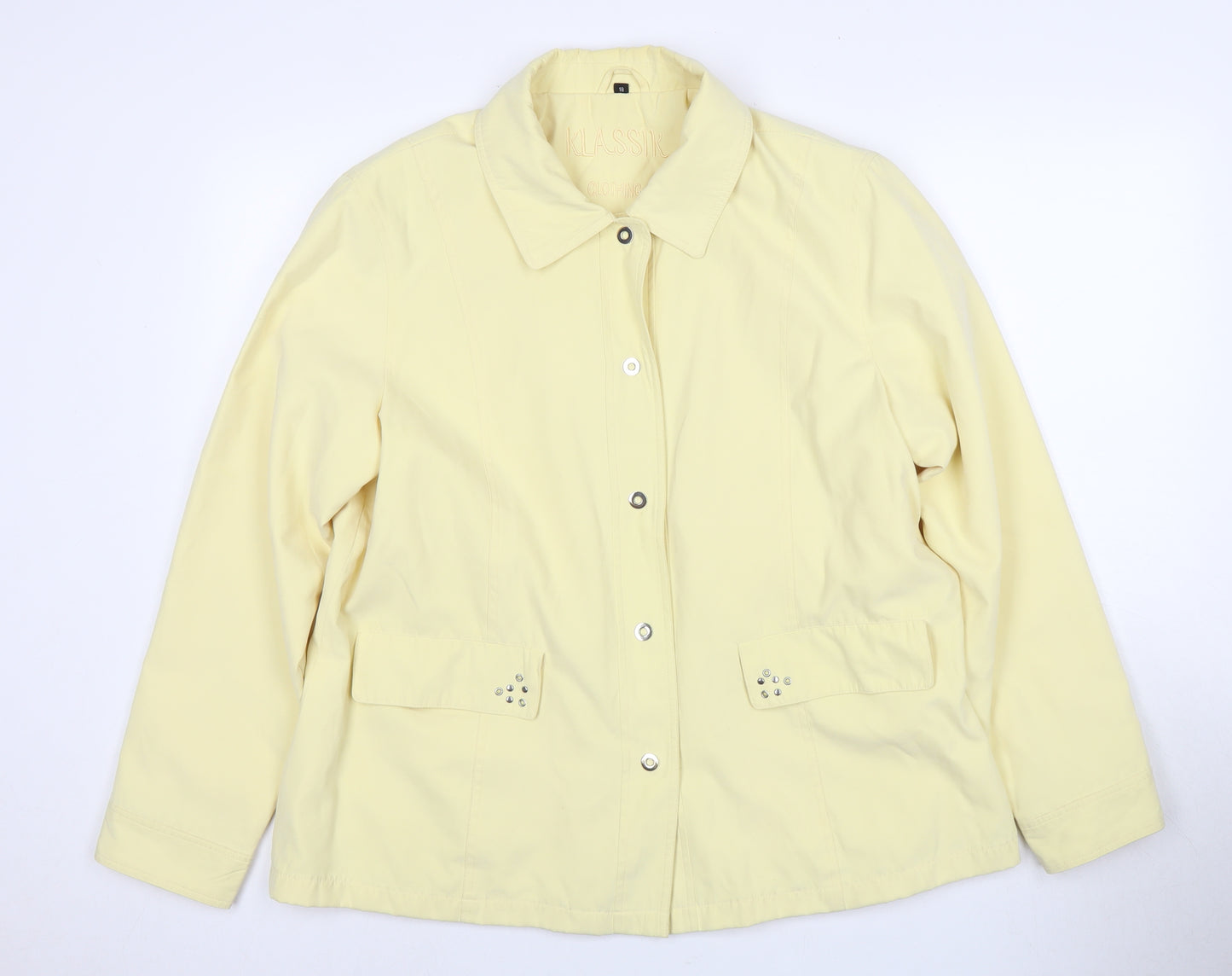 Klassik Women's Beige Studded Button Jacket Size 18