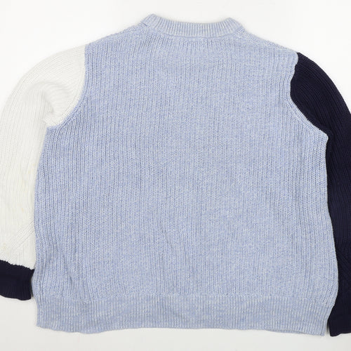 Marks and Spencer Women's Blue Crew Neck Pullover Jumper L