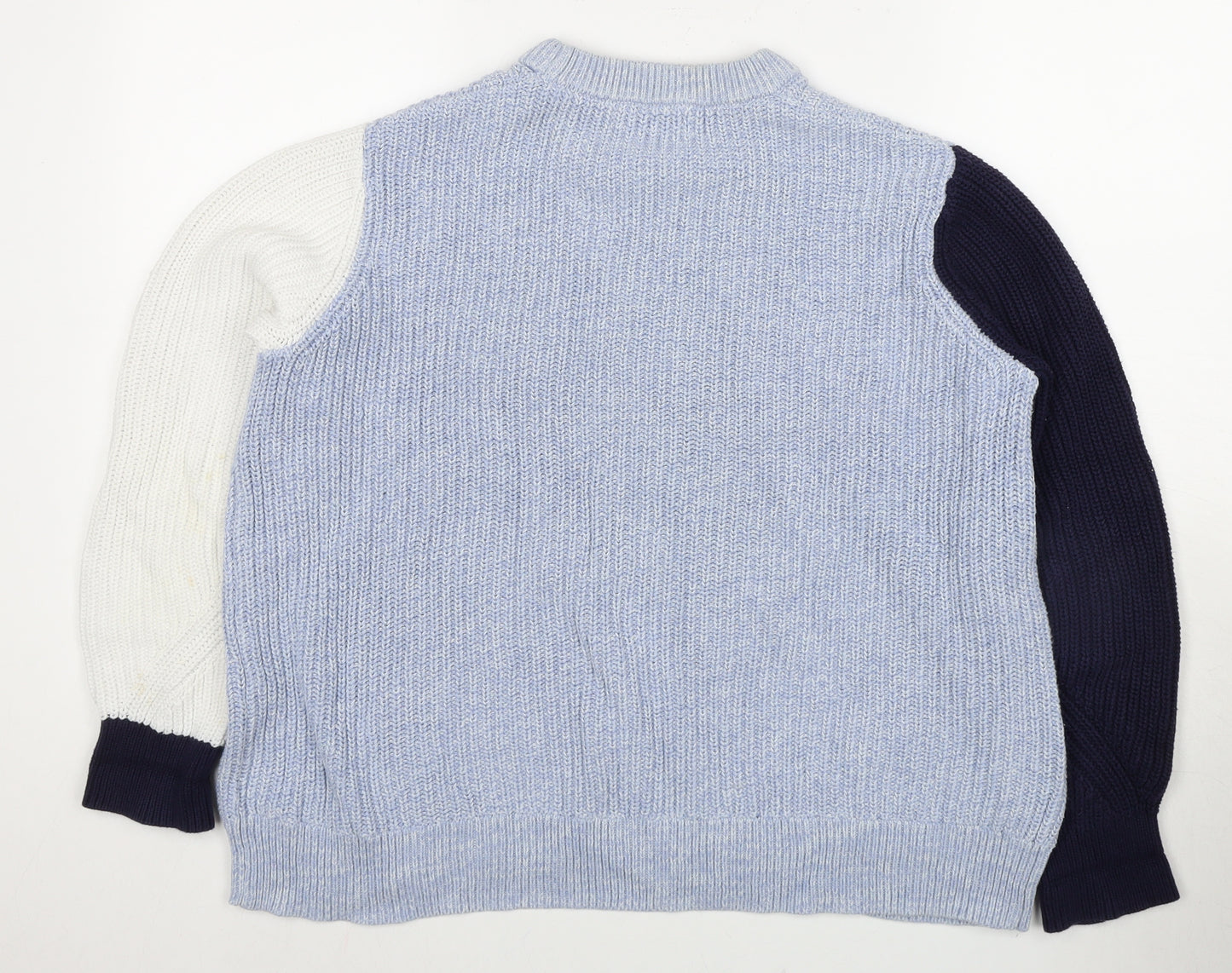 Marks and Spencer Women's Blue Crew Neck Pullover Jumper L